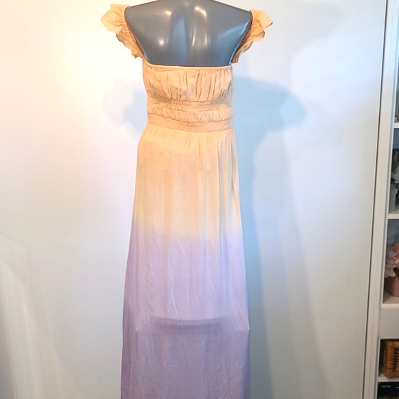 Tobi Kallie Multi Smocked Ombre Maxi Dress NWT - Picture 5 of 11